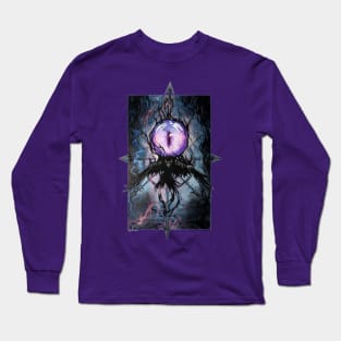 Shadows and Chaos: The Watchful Raven Long Sleeve T-Shirt